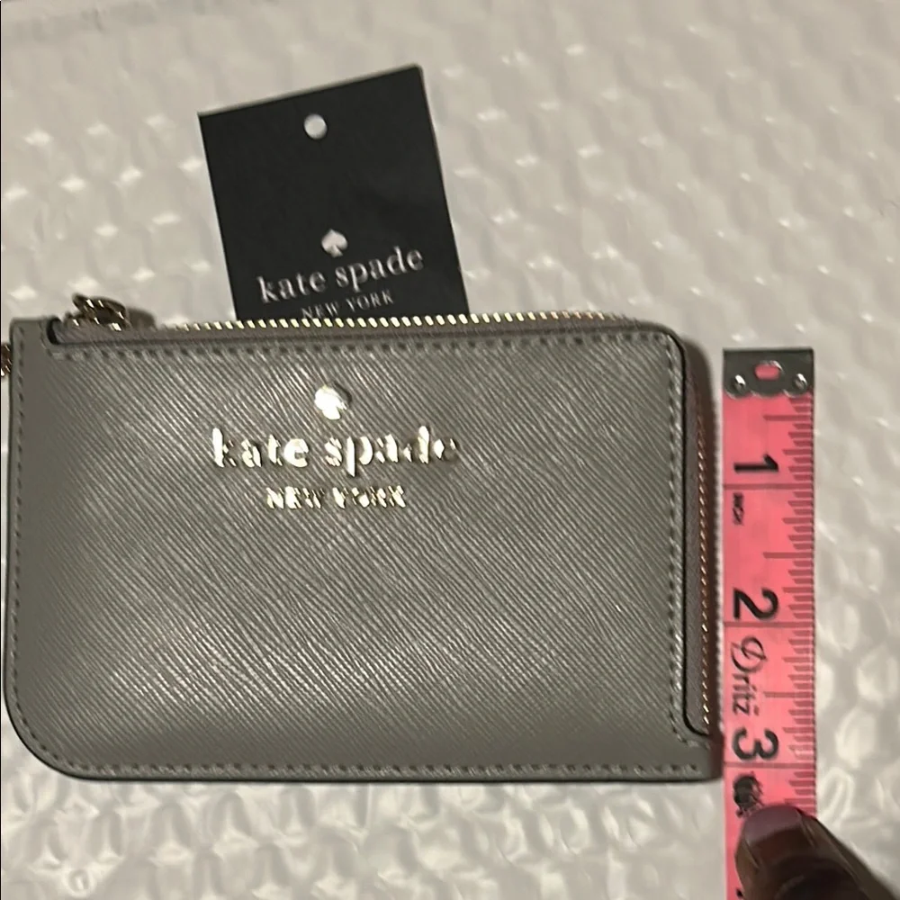 Kate Spade Gray Card Holder/ Key chain